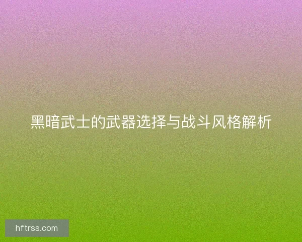 黑暗武士的武器选择与战斗风格解析