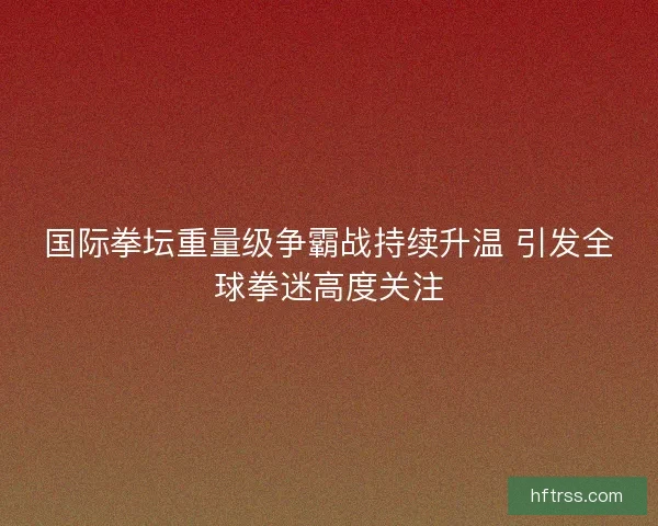 国际拳坛重量级争霸战持续升温 引发全球拳迷高度关注